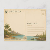 Wolf Schneefichten Wasserfarbe GeoSaga Postkarte (Rückseite)