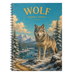 Wolf Schneefichten Watercolor GeoSaga Notizblock