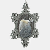 Wolf Schneeflocken Zinn-Ornament (Links)