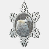 Wolf Schneeflocken Zinn-Ornament (Rechts)