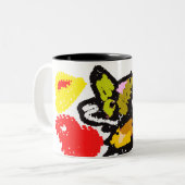 Wolf schöner Herbst Zweifarbige Tasse (Vorderseite Links)