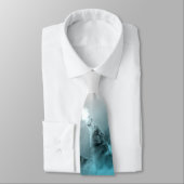 Wolf schreit im Winter-Blau Krawatte (Gebunden)