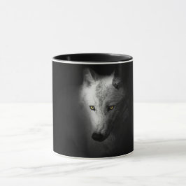 Wolf, Schwarz-Weiß-Wolf-Foto Tasse