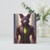 Wolf Sci Fi Postkarte (Stehend Vorderseite)