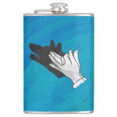 Wolf Shadow on Blue Flachmann (Vorderseite)