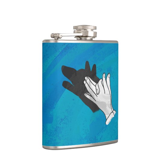 Wolf Shadow on Blue Flachmann (Rechts)