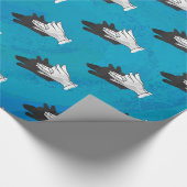 Wolf Shadow on Blue Geschenkpapier (Ecke)
