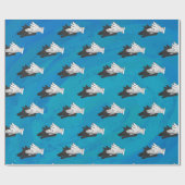 Wolf Shadow on Blue Geschenkpapier (Flach)