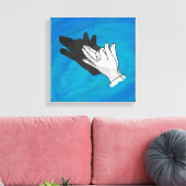 Wolf Shadow on Blue Leinwanddruck (Insitu (Wohnzimmer))