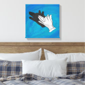 Wolf Shadow on Blue Leinwanddruck (Insitu (Schlafzimmer))