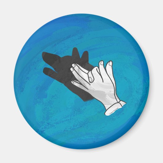 Wolf Shadow on Blue Magnet (Vorne)