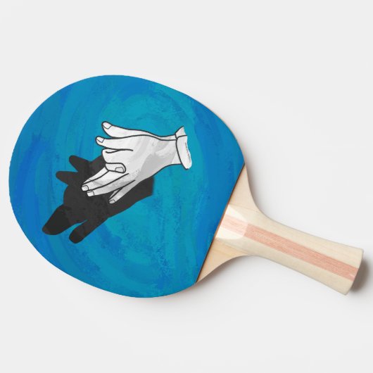 Wolf Shadow on Blue Tischtennis Schläger (Seitenansicht)
