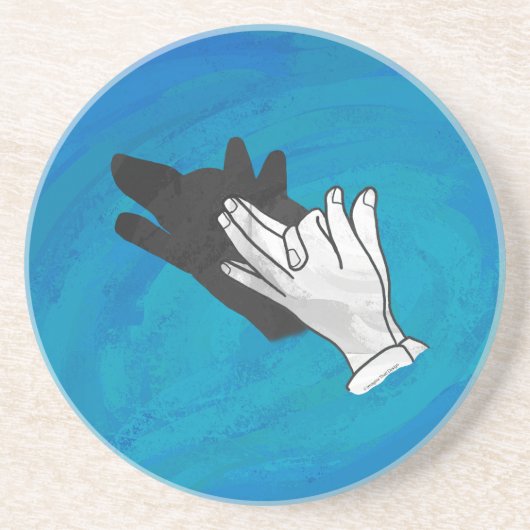 Wolf Shadow on Blue Untersetzer (Vorne)