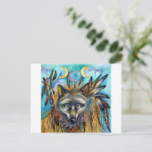 Wolf Shaman Spirit Postkarte (Stehend Vorderseite)