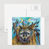 Wolf Shaman Spirit Postkarte (Vorne/Hinten)