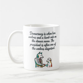 Wolf & Sheep Cartoon - Zynischer politischer Humor Kaffeetasse