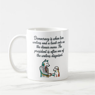 Wolf & Sheep Cartoon - Zynischer politischer Humor Kaffeetasse