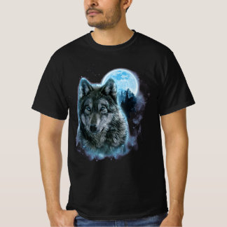 Wolf-Shirt, Grauer Wolf-Jagdgelände, Icy Moon T-Shirt