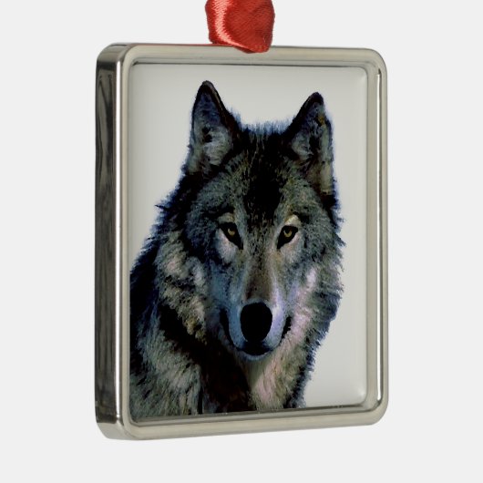 Wolf Silbernes Ornament (Rechts)
