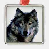 Wolf Silbernes Ornament (Vorne)