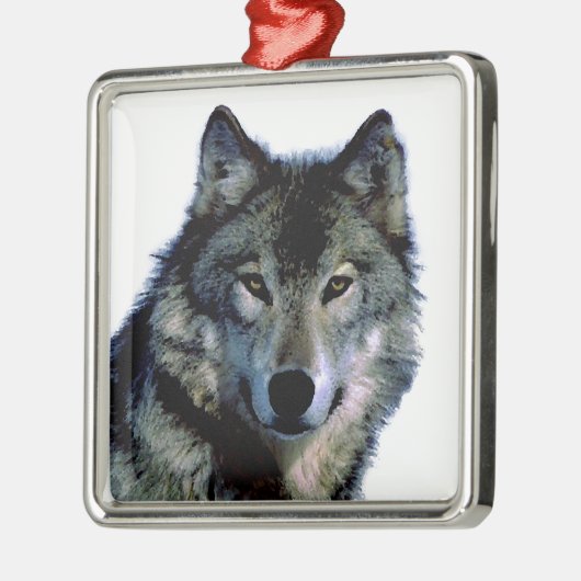 Wolf Silbernes Ornament (Links)