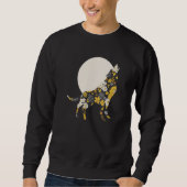 Wolf Silhouette Flower Pattern Dog Friends Sweatshirt (Vorderseite)