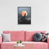 Wolf Silhouette Gemälde von Alfred Fox Leinwanddruck (Insitu (Wohnzimmer))