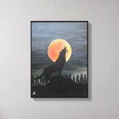Wolf Silhouette Gemälde von Alfred Fox Leinwanddruck (Vorderseite)