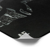 Wolf Silhouette Gemälde von Alfred Fox Poster (Ecke)