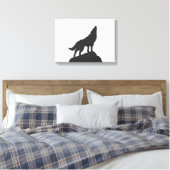Wolf-Silhouette hewling - Farbe auswählen Leinwanddruck (Insitu (Schlafzimmer))