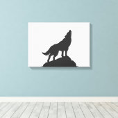 Wolf-Silhouette hewling - Farbe auswählen Leinwanddruck (Insitu (Holzboden))