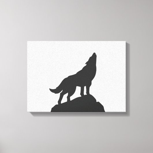 Wolf-Silhouette hewling - Farbe auswählen Leinwanddruck (Vorderseite)