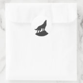 Wolf-Silhouette hewling - Farbe auswählen Runder Aufkleber (Tasche)