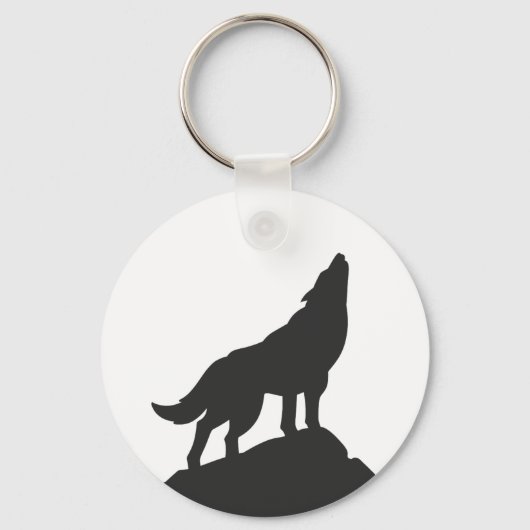 Wolf-Silhouette hewling - Farbe auswählen Schlüsselanhänger (Vorderseite)