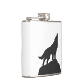 Wolf-Silhouette-Hobling - Wählen Sie Hintergrundfa Flachmann (Rechts)