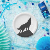 Wolf-Silhouette-Hobling - Wählen Sie Hintergrundfa Pappteller (Party)