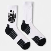 Wolf-Silhouette im Wald Socken (Rechts)