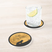 Wolf Silhouette in Bright Moon Getränkeuntersetzer (Seite)