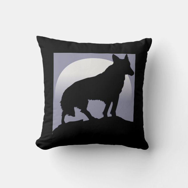 WOLF-SILHOUETTE KISSEN (Vorderseite)
