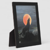 Wolf-Silhouette-Malerei von Alfred Fox Fotoplatte (Seite)