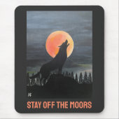 Wolf-Silhouette-Malerei von Alfred Fox Mousepad (Vorne)