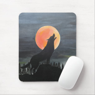 Wolf-Silhouette-Malerei von Alfred Fox Mousepad