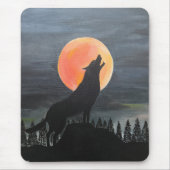 Wolf-Silhouette-Malerei von Alfred Fox Mousepad (Vorne)