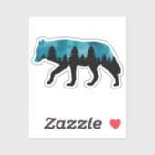 Wolf Silhouette Modern Aufkleber (Blatt)