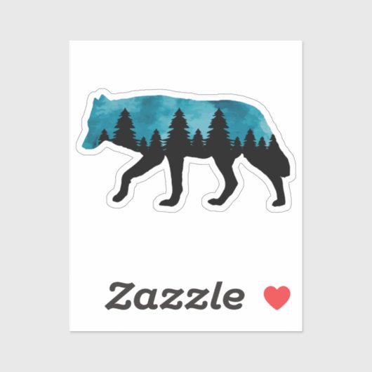 Wolf Silhouette Modern Aufkleber (Blatt)