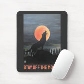 Wolf Silhouette Painting by Alfred Fox Mousepad (Mit Mouse)