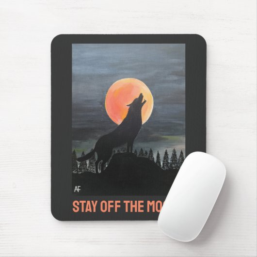 Wolf Silhouette Painting by Alfred Fox Mousepad (Mit Mouse)