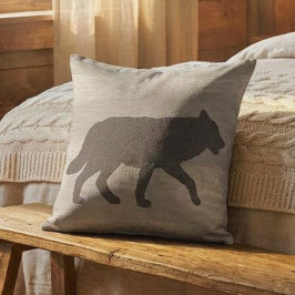 Wolf Silhouette Reversible Throw Pillow Kissen