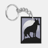 WOLF-SILHOUETTE SCHLÜSSELANHÄNGER (Vorderseite links)