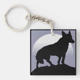 WOLF-SILHOUETTE SCHLÜSSELANHÄNGER